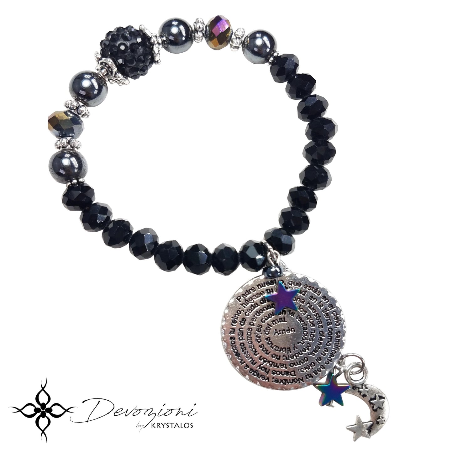 Devozioni Rosary Bracelet - Our Father Nighttime Prayer in Black