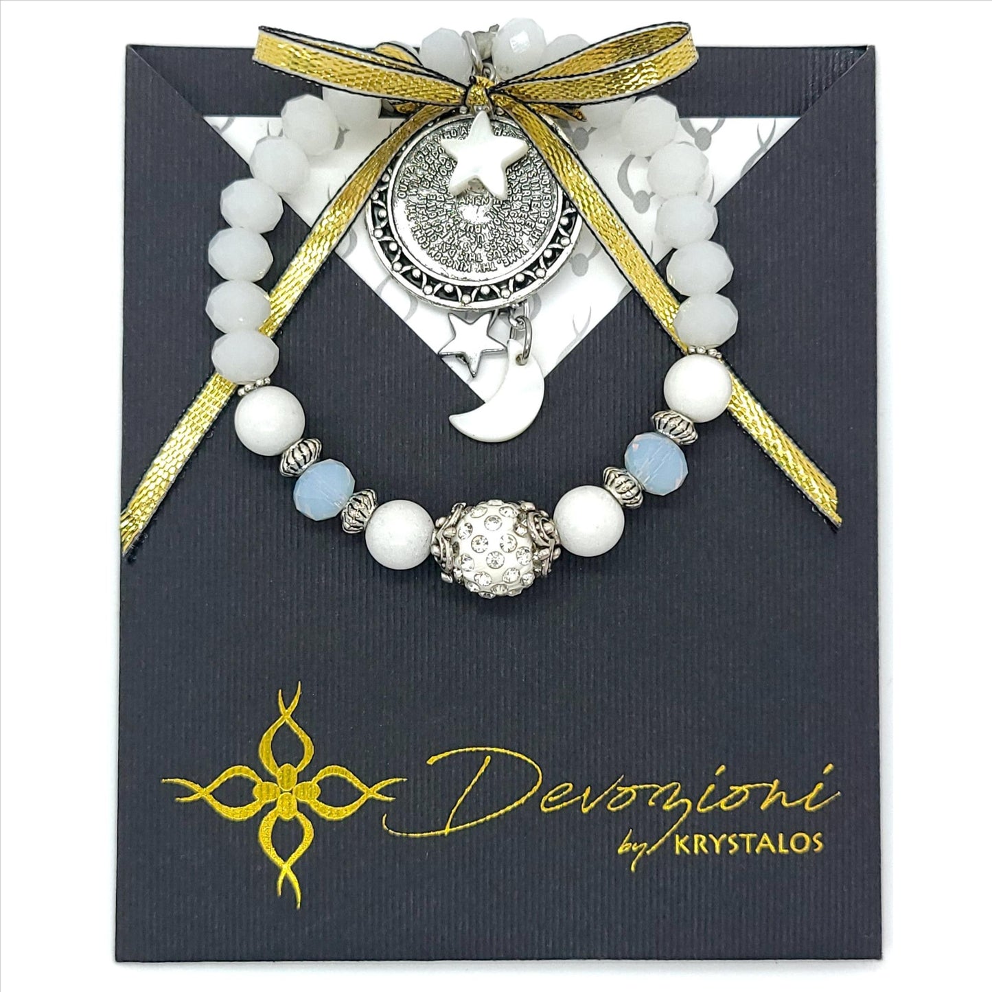 Devozioni Rosary Bracelet - Our Father Nighttime Prayer in White