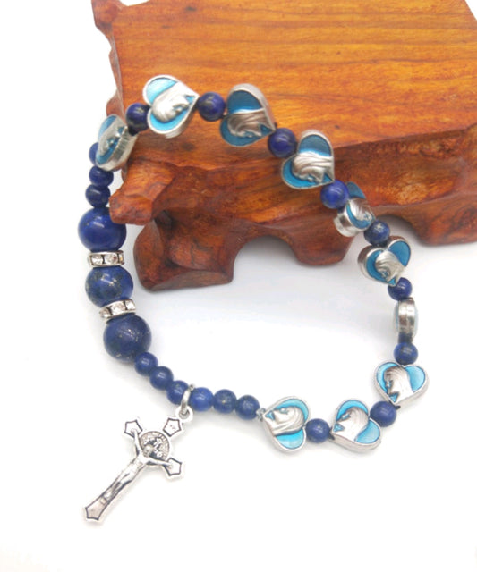 Rosary Bracelet - Mary's Azure Heart