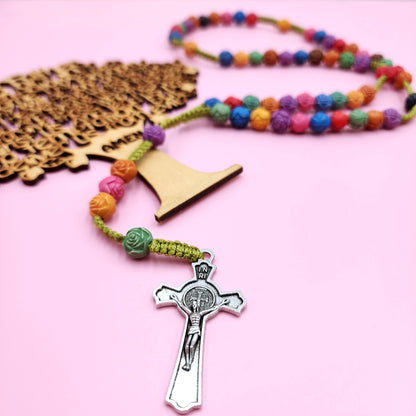 Rosary - Matte Rosette Rainbow Rosary