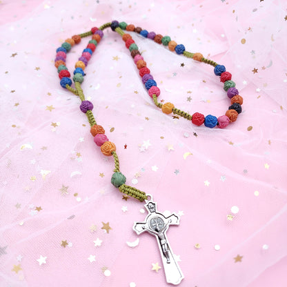 Rosary - Matte Rosette Rainbow Rosary