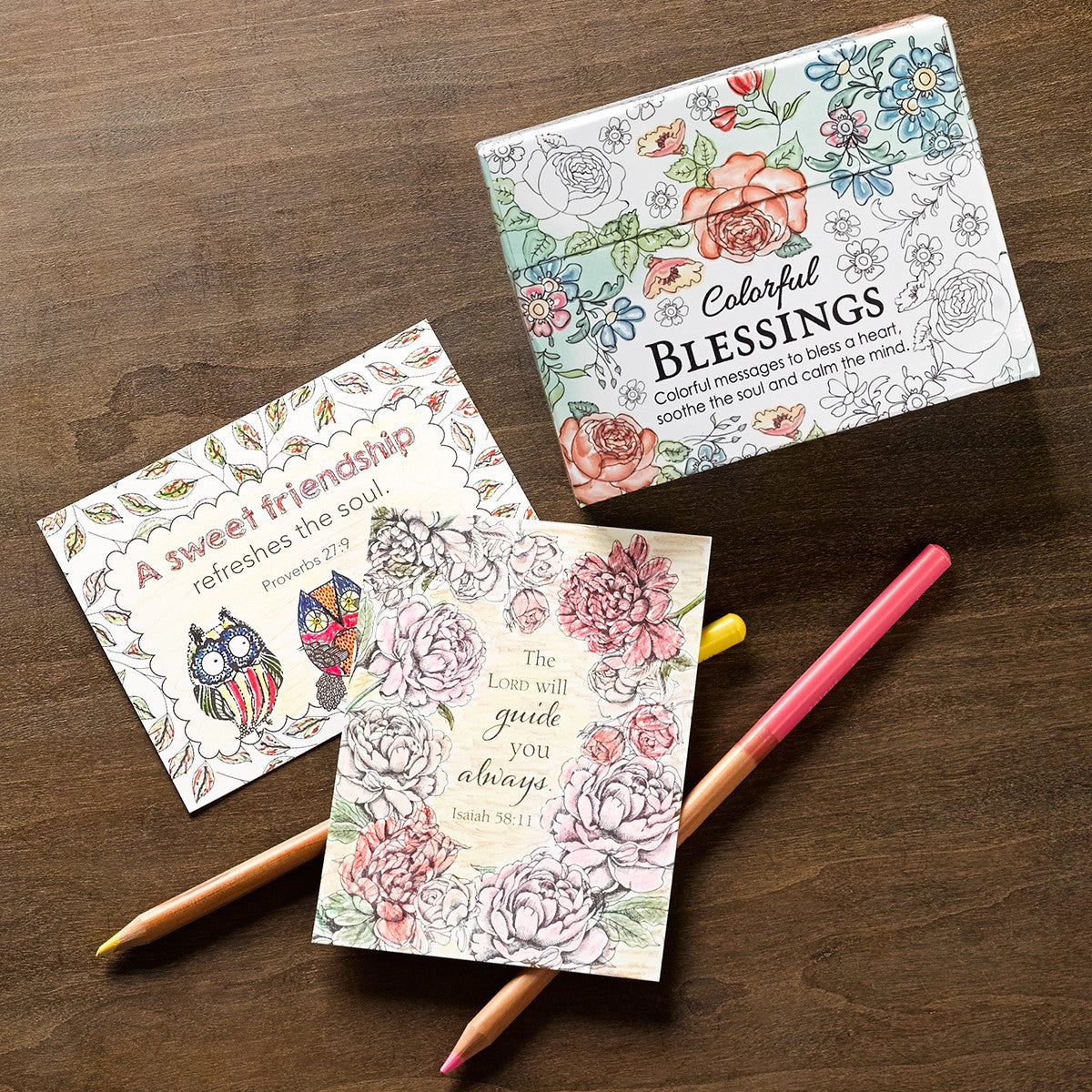 Cards -  Colorful Blessings Coloring Cards