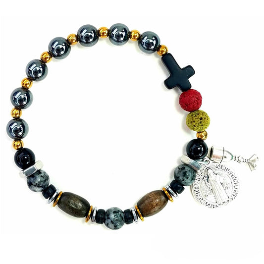 Devozioni Rosary Bracelet - St. Benedict (for Men)