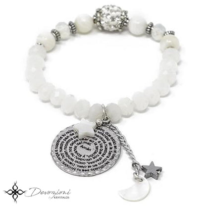 Devozioni Rosary Bracelet - Our Father Nighttime Prayer in White