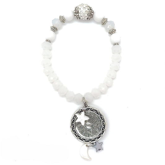 Devozioni Rosary Bracelet - Our Father Nighttime Prayer in White