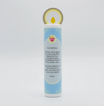Wooden Prayer Candle - Our Lady of the Rosary